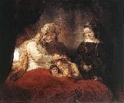 REMBRANDT Harmenszoon van Rijn Jacob Blessing the Children of Joseph oil on canvas